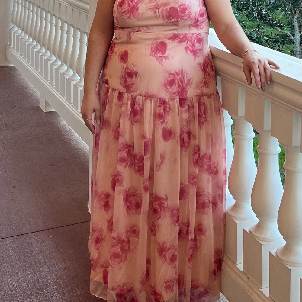 Floral Pink Maxi Dress